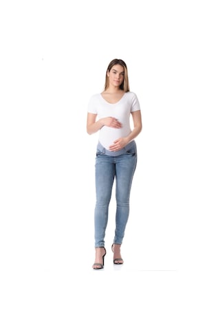 Busa Hamile Alt Karın Bantlı Skinny Kot Pantolon Açık Mavi-açıkmavi