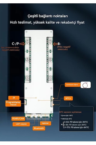 Tdt 16s 51.2v 200a Lifepo4 Smart Bms Bluetooth Modüllü