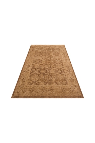 Shiraz Shr 01 Beige Vintage Eskitme Tarzı Yumuşak Dokulu Salon Halısı Oturma Odası Halısı Bej