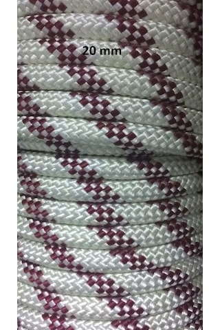 Molhalat 20 MM İskota Halat 100 M - Parlak Örgülü Halat - Bayrak İpi