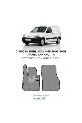 Otocraft Citroen Berlingo M59 2002-2008 Panelvan Uyumlu Gri 3d Havuzlu Eva Oto Paspas Takımı 2 Parça Araca Özel