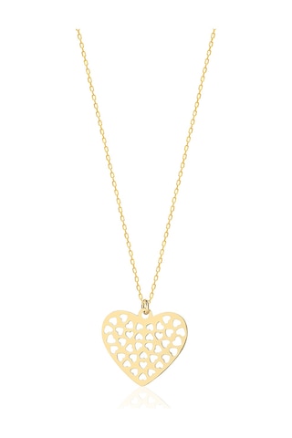 Emılıano Jewellery 925 Ayar Kalp Kolye Gold - Rose Gold - Gümüş Emılıano Jewellery 925 Ayar Kalp Kolye Gold - Rose Gold - Gümüş