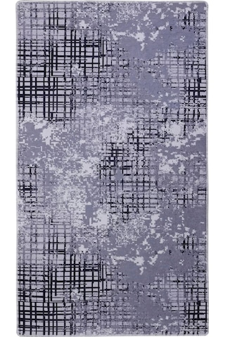 Dijidekor Halı Siyah 8881 Yıkanabilir Saçaksız Kesme İnce Yolluk Kilim Salon Halısı Modelleri Çok Renkli