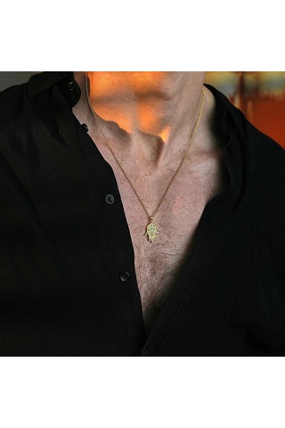 İpek Silver 925 Ayar Gümüş Fatma Ananın Eli Unısex Kolye Gümüş