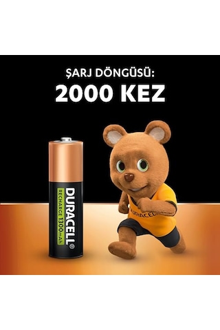 Şarj Edilebilir Aa Kalem Pil 2'li Paket , 1300 Mah Nimh Ön Şarjlı - Yüksek Kapasiteli Şarj Edilebilir Aa Pil