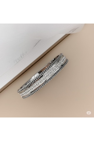 Çelik Silver Taşlı Bileklik Çok Renkli