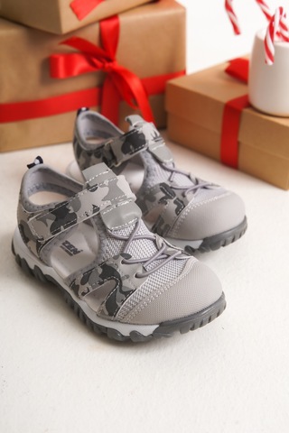 Çinçon Günlük Ortopedik Erkek Çocuk Sandalet Ayakkabı Füme