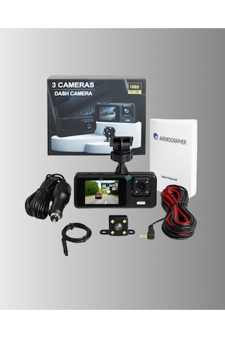 3 Kameralı Araç İçi Dvr Kayıt Cihazı Ön İç Arka Kamera Full Hd