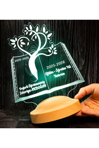 3D Led Lamba 3 Boyutlu Sevgili Öğretmenim Kişiye Özel Gecelambası