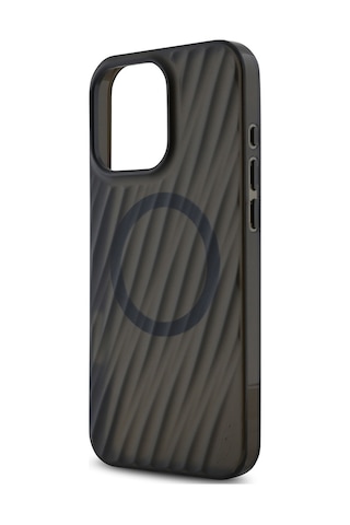 Apple iPhone 16 Pro Uyumlu Kılıf Tumı Lisanslı Magsafe Şarj Özellikli Transparan Kapak Siyah