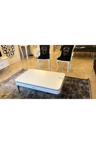 Desing Orta Sehpa Beyaz +gümüş