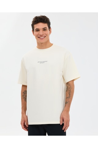 Skechers M Graphic Tee Reflect Logo Oversize T-shirt Erkek Beyaz Tshirt S231094-3855