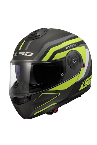 Ls2 Strobe 2 Phantom Çene Açılır Motosiklet Kaskı Gri - Neon Sarı