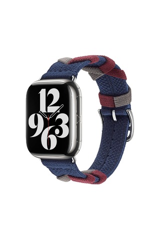 Zore Watch 44mm Uyumlu Clo- Krd-97 Sarmal Örgü Tasarımlı Kordon-lacivert