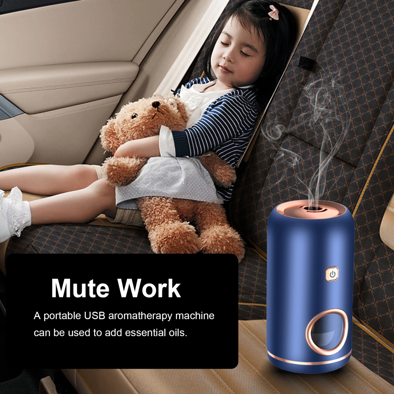 Moveevo 45ml Usb Portatif Aromaterapi Dağıtıcı, 8 Saat Süreli Sessiz Ev/araç Kullanıma Uygun, Yeşil