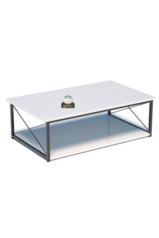 Reyo Falez Orta Sehpa Double Minimalist Beyaz