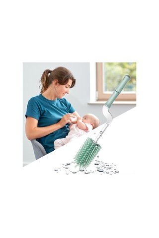 Qingmipy Youha Premium Silikon Biberon Fırçası Seti - 360 Dönebilen Uzun Saplı Emzik Ve Pipet Fırçası, Hızlı Temizlik İçin