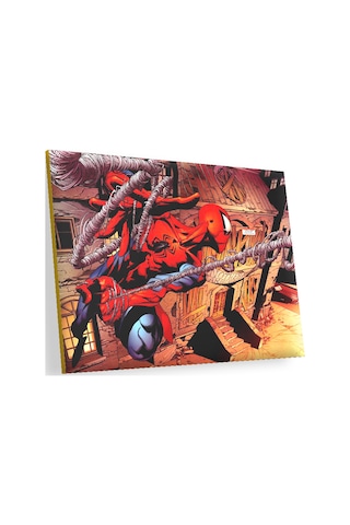 Cakasepetim Spider Man Ağları Üzerinde Uçuyor Ahşap Mdf Tablo