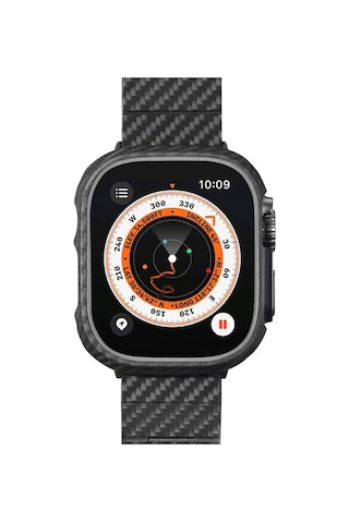 Pitaka Air Case Watch Ultra 49mm Kasa Koruyucu 600d Aramid Fiber Classic Serisi Black-grey Twill