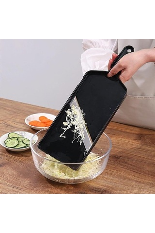 Createtech Japon Lahana Dilimleyici - Paslanmaz Çelik, Taşınabilir Dilimleyici - Çikolata, Peynir İçin Yeşil Siyah