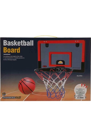 Metal Çemberli Basket Potası Duvara Asılabilir Çocuk Basketbol Seti Toplu