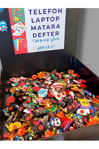 20 Adet Yapışkanlı Matara Defter Telefon Laptop Bilgisayar Jibbitz Süsleri Karışık Paket Diğer