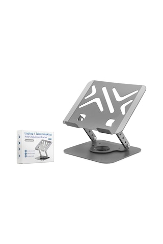 Hadron Hdx8017 Laptop + Tablet Standı Karbon Çelik Silikon Kaymaz - Gri