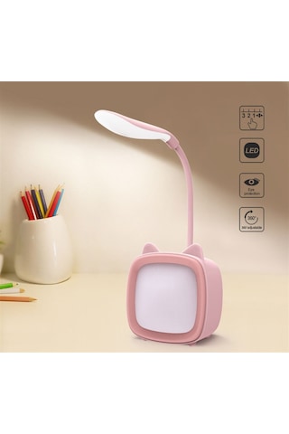 Tv Tasarımlı 2 Kademeli Şarjlı Masa Lambası Pembe