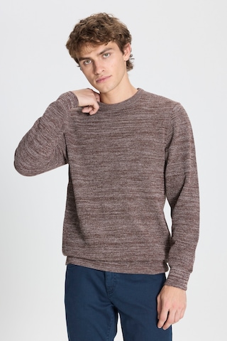 AC&Co / Altınyıldız Classics Erkek Kahverengi-Bej Recycle Standart Fit Bisiklet Yaka Desenli Triko Kazak ET4921100021KHJXXL Bej - Kahverengi