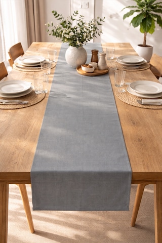 Dekoratif Bohem Runner - Yemek Masası Ve Salon Konsol Örtüsü 50x150 Cm Antrasit