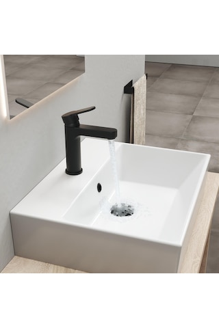 Adell Lento Medium Lavabo Bataryası Mat Siyah Pirinç Gövde 154901724 Siyah