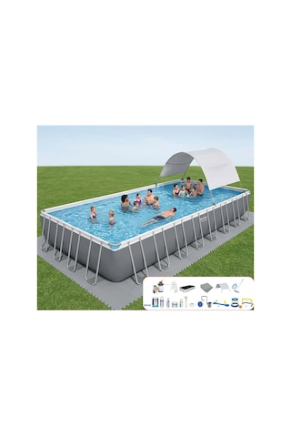 Bestway Gölgelikli Prefabrik Full Havuz Seti 956 Cm X 488 X 132 Cm Bw580 56623