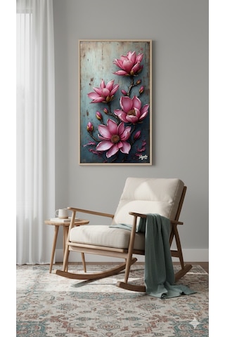 Manolya Rüyası Rulo Tuval Üzeri Canvas Baskı Premium Çözünürlük, Çerçevesi