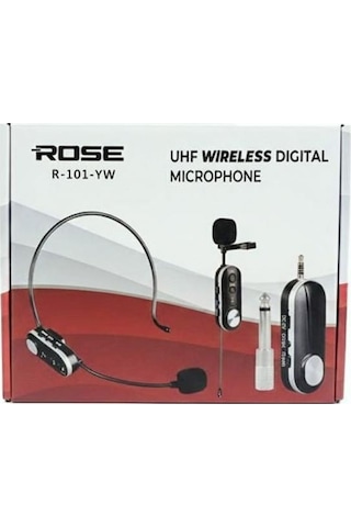 Rose R-101-yw Şarjlı Uhf Telsiz Kablosuz Yaka Mikrofonu