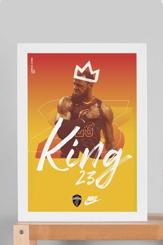 Lebron James 23 King Çerçeveli Tablo - Cleveland Cavaliers Nba Posteri Tablo