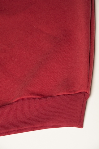 Unisex Kırmızı Oversize Kalın Üç Iplik Şardonlu Bisiklet Yaka Basic Sweatshirt Kırmızı
