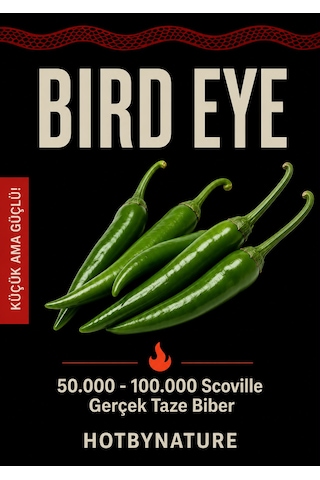 Bird Eye Pepper / 50.000 100.000 Scoville - Gerçek Taze Acı Biber