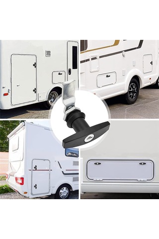 Nayomiglow T-handle Kapı Kilidi Kamyon Kapağı Kilitleme 2 Anahtarlı Çoğu Kamyon Kapağı Üstü Markası İçin Siyah