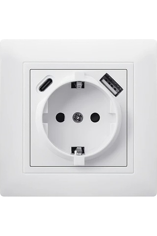 Honeybeeshop Alman Standart Usb Type C Soket Beyaz Pc Malzemesi Usb Cikisi Guc Cihazlar Icin Pratik Hizli Gomulu Kurulum Duvar Soketi 16a 250v