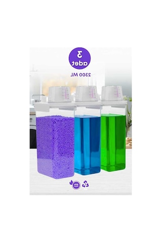 Novahub 3 Adet Sızdırmaz Depolama Kutusu Erzak Tozu Deterjan Şeffaf