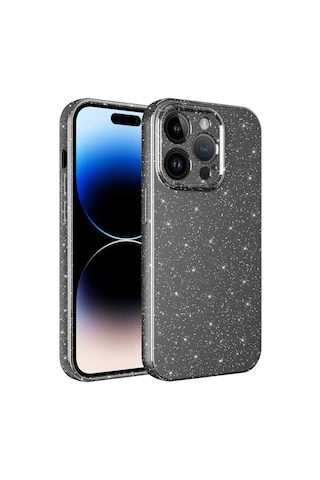 Apple Uyumlu iPhone 14 Pro Kılıf Kamera Korumalı Simli Silikon Üstün Koruma Nourthkingdom Lila