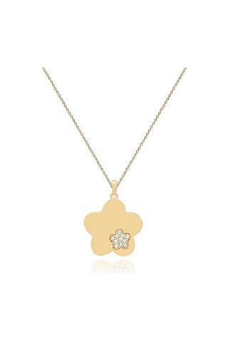 Tektaş - Sarı Altın 14 Ayar Çiçek Kolye N11.45790