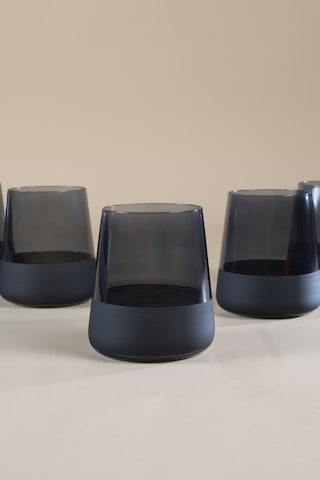 Matte 4'lü Su Bardağı Seti Siyah 420 Cc Renkli