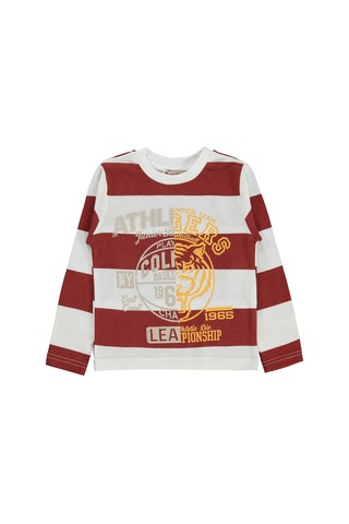 Silversun Kids Silversun Ny Baskılı Çizgili 2-7 Yaş Sweatshirt - Bordo