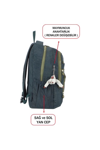 Dada Okul Sırt Çantası Yeşil Ortaokul Lise Geniş İç Hacim Ortopedik Su Geçirmez Kumaş Yeşil