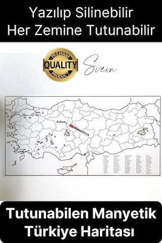 Duvara Yapışabilen Ev Okul Stickerı Dekoratif Büyük Boy Yazılabilir Türkiye Haritası Manyetik Şeffaf Çok Renkli