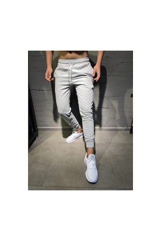 Tarzsokak Relax Family Xf Erkek Yazlık Gri Eşofman Altı Jogger Dar Paça Pamuklu Slim Fit Rlx044513