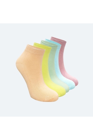 Kral Socks Kadın Bambu Patik 5 Adet Dikişsiz Görünmez Parfümlü Çorap Asorti