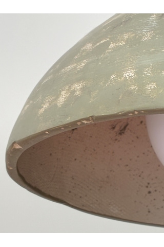 El Yapımı Wabi Sabi Seramik Kil Sarkıt Avize 25 Cm, Yeşil, Sage Green, G9 Led Lamba, Salon, Yemek Odası, Mutfak Adası