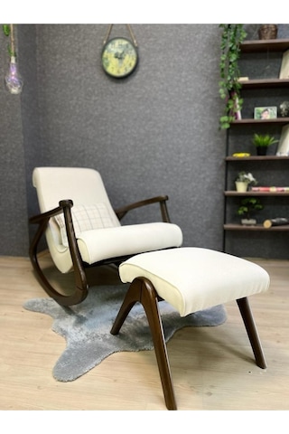 Asedia Ekol Dişbudak Ceviz Krem Dişbudak Sallanan Sandalye Berjer